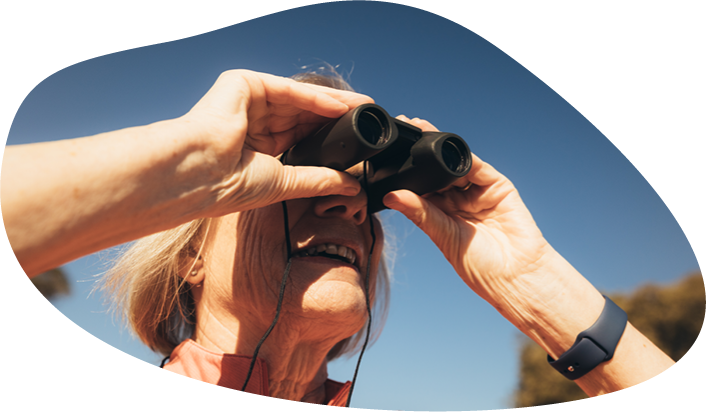 woman with binoculars