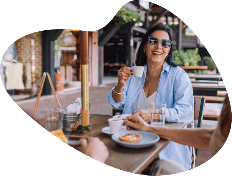 woman sipping coffee