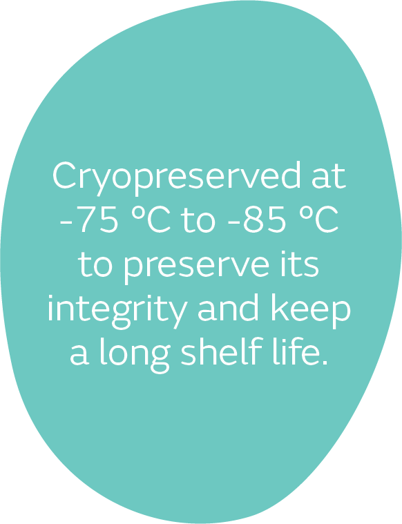 Proprietary cryopreservation for optimal retention of native components